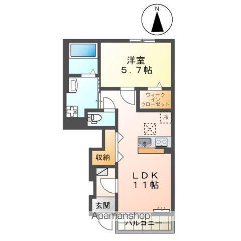 パルシア.M(1LDK/1階)の間取り写真