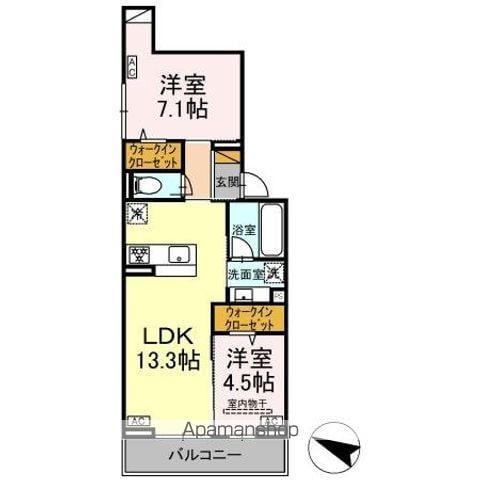 D-ROOM弁天IV(2LDK/3階)の間取り写真