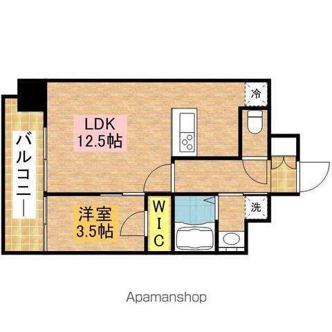 GURAND E TERNA福岡警固(1LDK/3階)の間取り写真
