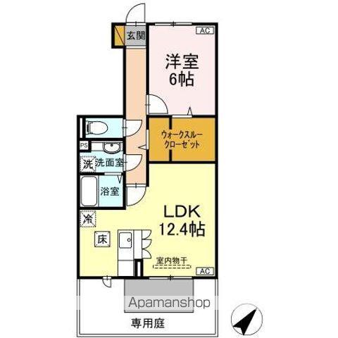 マルモガーデンハウス(1LDK/1階)の間取り写真