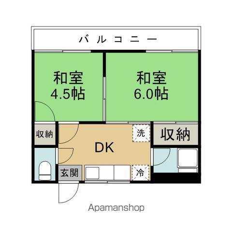 荒井ハイツ(2DK/1階)の間取り写真