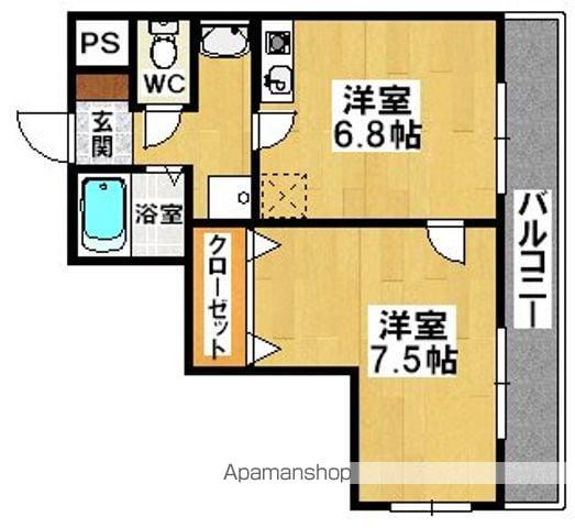 アークヒルズ(1DK/4階)の間取り写真