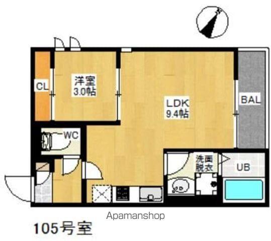 GRANDTIC PRESTON 香椎(1LDK/1階)の間取り写真
