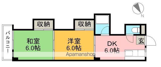 アサモマンション(2DK/3階)の間取り写真