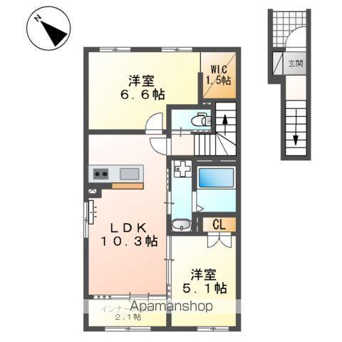 サクラヴィラージュ津福(2LDK/2階)の間取り写真