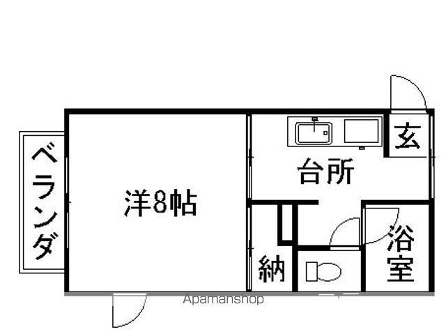 レジデンスK&M(1K/1階)の間取り写真