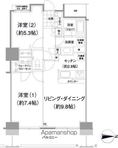 イストワール(2LDK/11階)の間取り写真