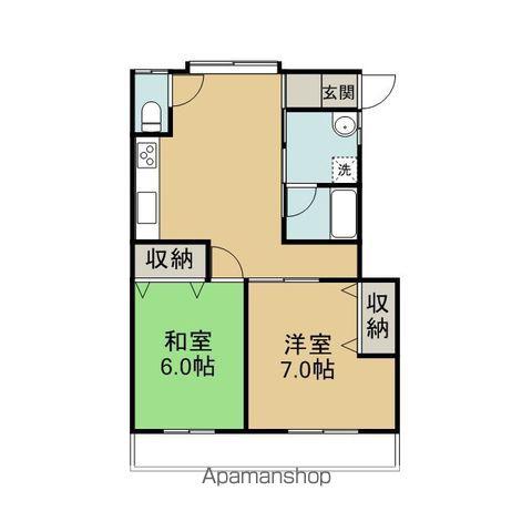 ハイコートWAKABA(2LDK/2階)の間取り写真
