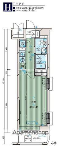 メインステージ大山(1K/10階)の間取り写真