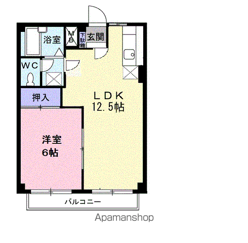 シティハイツカトウ(1LDK/2階)の間取り写真