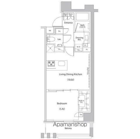 ザ・パークハビオ文京江戸川橋(1LDK/8階)の間取り写真