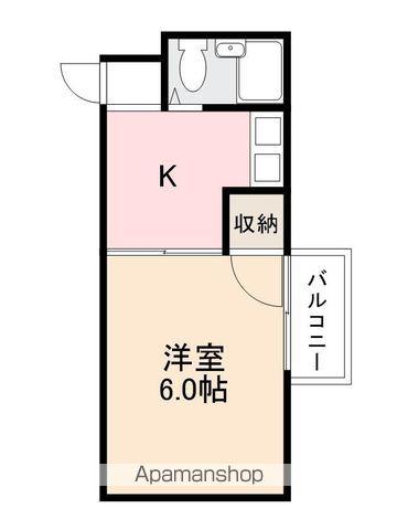 ローズガーデン(1K/2階)の間取り写真