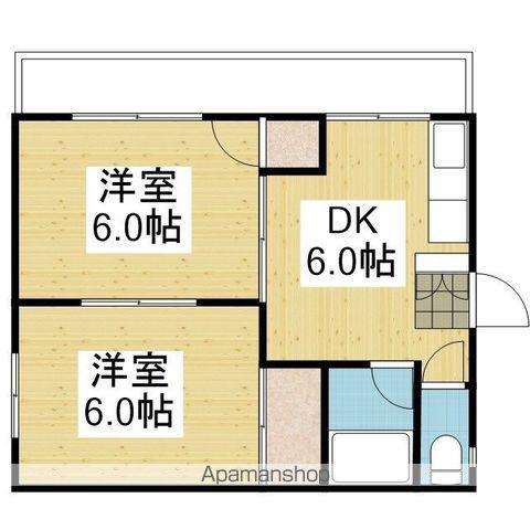 カーサ藤(2DK/4階)の間取り写真