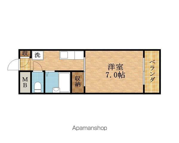 コーポカースル(1K/5階)の間取り写真