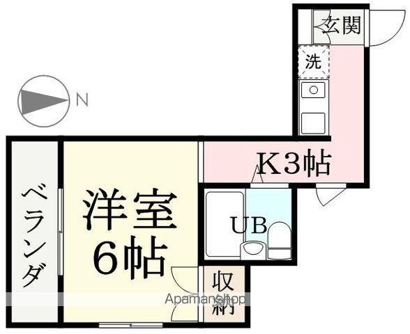 城東エンビイハイツ(ワンルーム/3階)の間取り写真