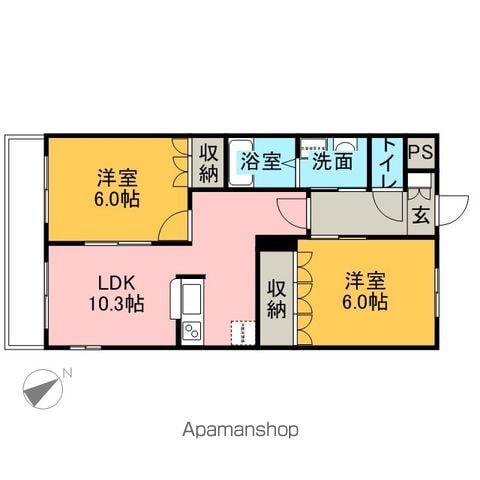 ハーモニーランド(2LDK/1階)の間取り写真