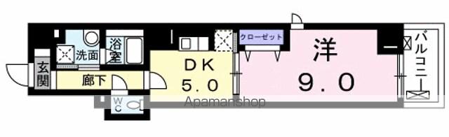 ミッド ヴィラ レジデンス(1DK/8階)の間取り写真