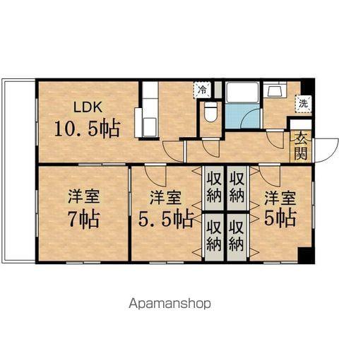カレラエイト(3LDK/6階)の間取り写真