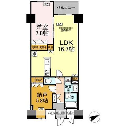 サンジョイアゼロ(1LDK/2階)の間取り写真