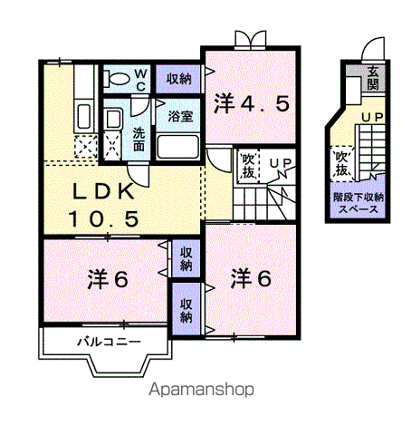 サニーハートⅡ(3LDK/2階)の間取り写真