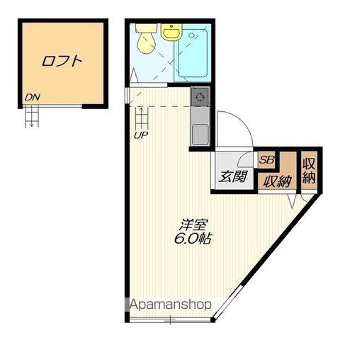 ホットハウス(ワンルーム/1階)の間取り写真