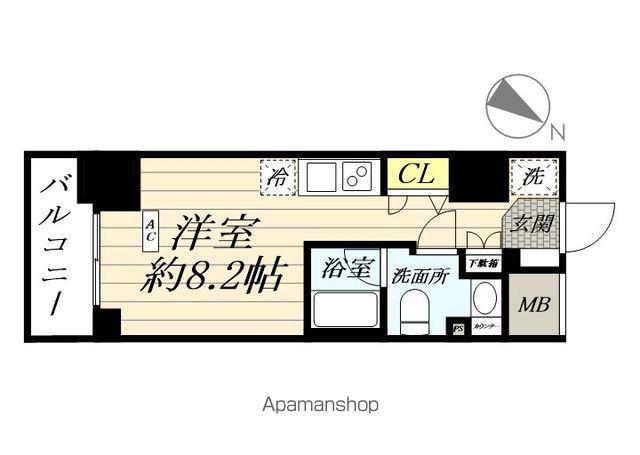 スパシエイラーレ横浜(ワンルーム/2階)の間取り写真