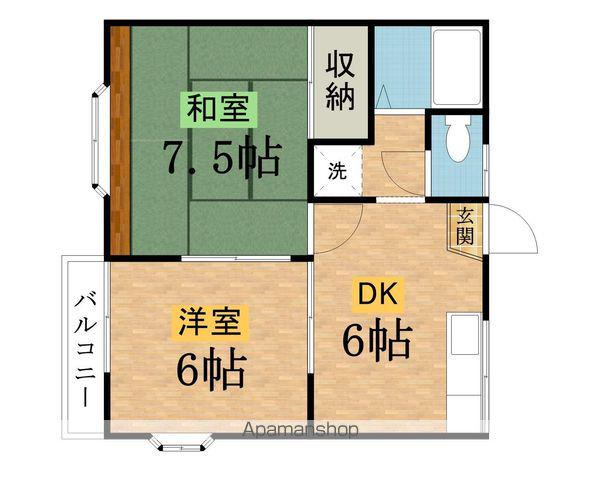 メゾン・ド・ベール(2DK/1階)の間取り写真