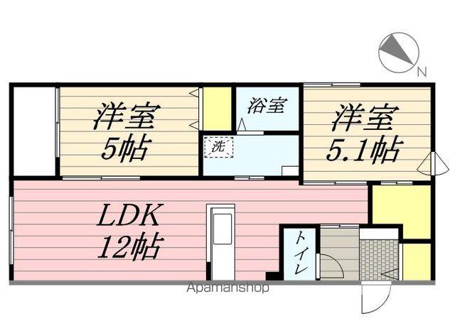 プラージュ銭函(2LDK/3階)の間取り写真