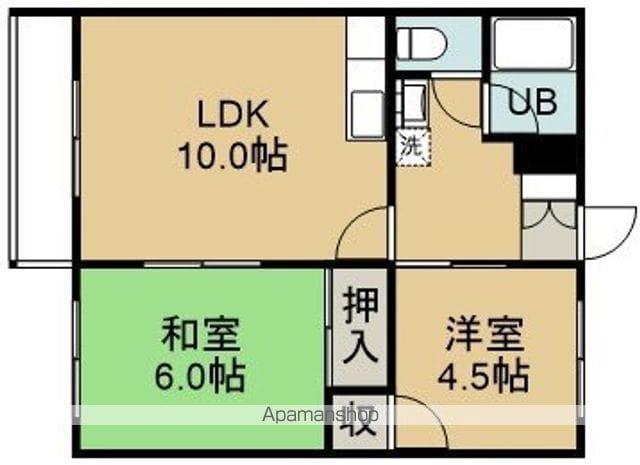 サンマンション(2LDK/4階)の間取り写真