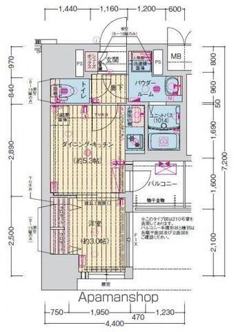 プレサンス今池駅前フェルディノ(1DK/7階)の間取り写真
