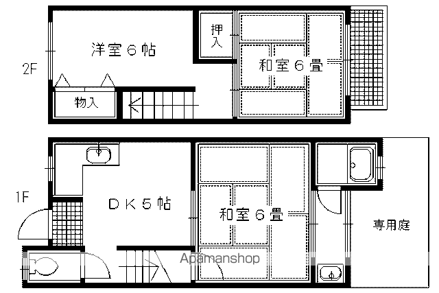 叡山電鉄 修学院駅 徒歩13分 2階建 築36年(3DK)の間取り写真