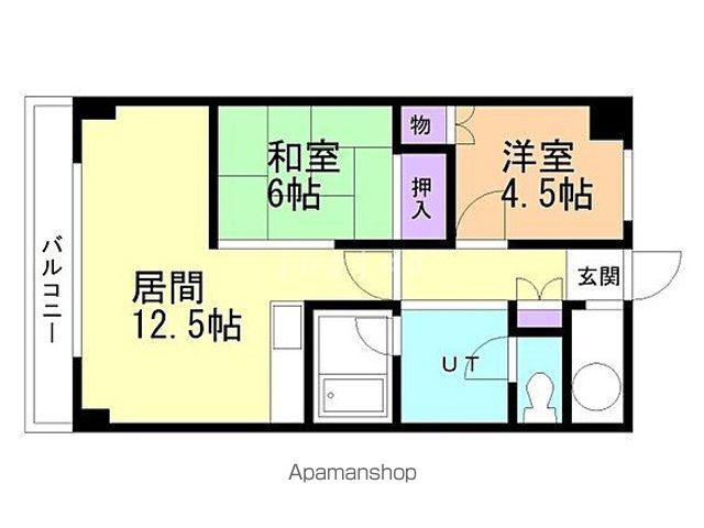 サウスヒル(2LDK/3階)の間取り写真