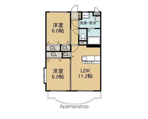 紀勢本線 紀伊内原駅 徒歩17分 3階建 築8年(2LDK/3階)の間取り写真
