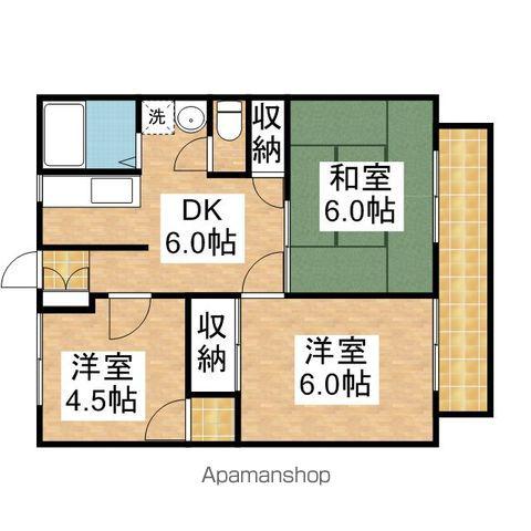 ウラカワハイツ(3DK/1階)の間取り写真