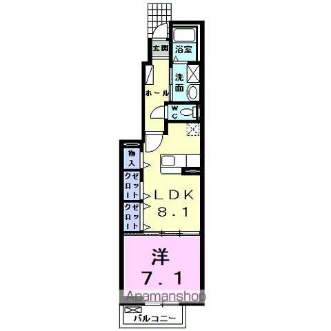 カーサリーヴァ(1LDK/1階)の間取り写真