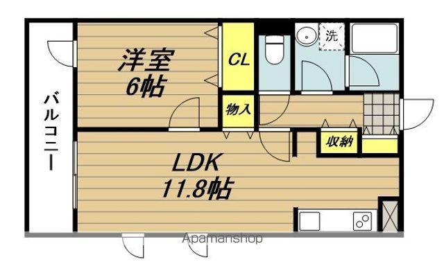 グラッド(1LDK/3階)の間取り写真