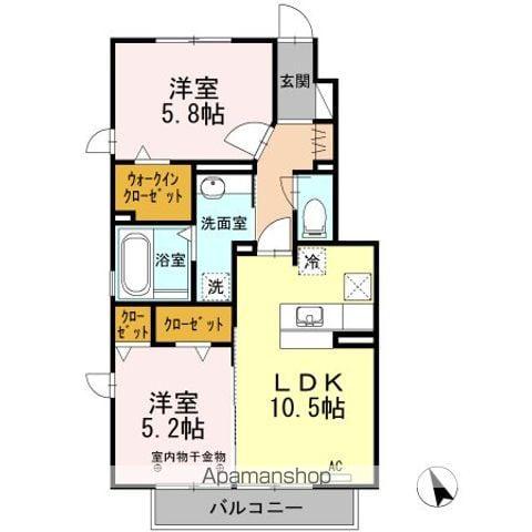 サウス FOREST(2LDK/1階)の間取り写真