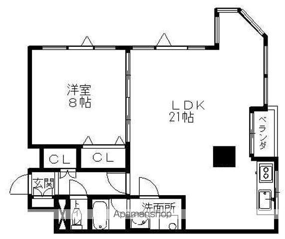 メゾン山道(1LDK/3階)の間取り写真