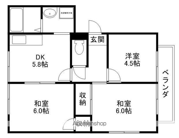 フレグランスMS(3DK/2階)の間取り写真