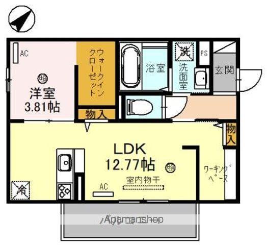 アルモニー彦根(1LDK/3階)の間取り写真