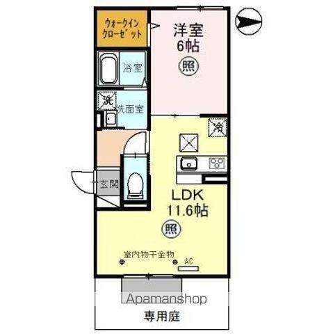 サンライズ(1LDK/1階)の間取り写真