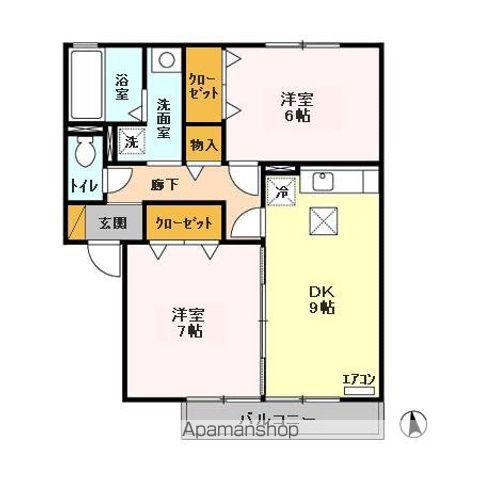 クレール I(2DK/1階)の間取り写真