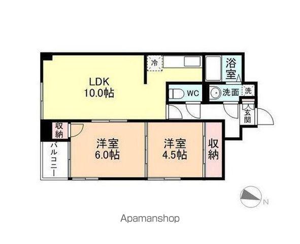 ベルトピア富山1(2LDK/5階)の間取り写真