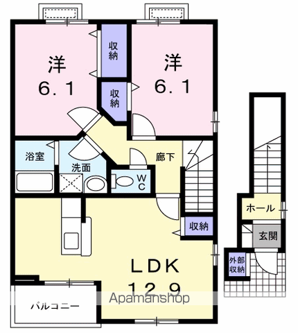 レインボーOTA(2LDK/2階)の間取り写真