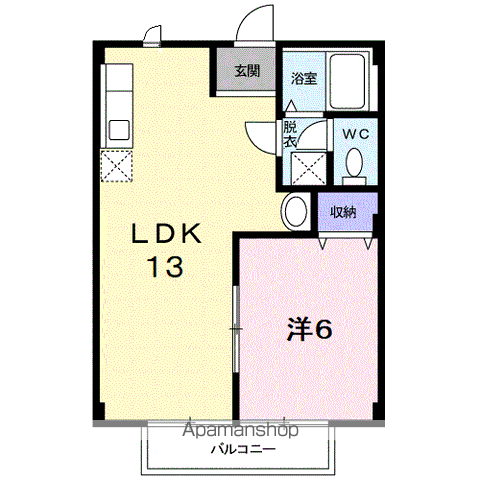 アビタシオンKS(1LDK/1階)の間取り写真