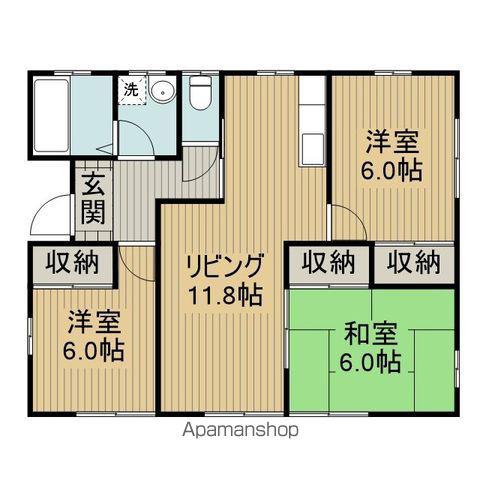鹿児島本線 羽犬塚駅 徒歩28分 1階建 築21年(3LDK)の間取り写真