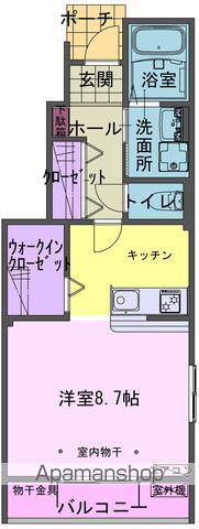 ERDE桜町 B(1K/1階)の間取り写真