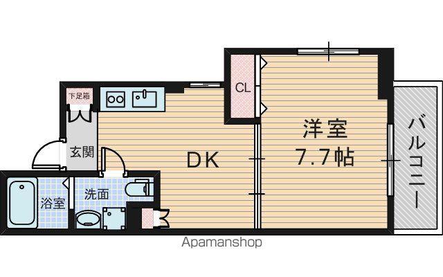 CRUM-1(1DK/5階)の間取り写真