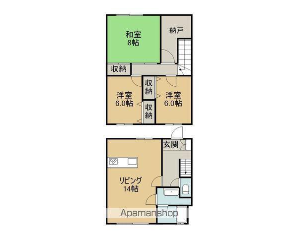 ヴィレッジ福田Ⅵ(3LDK/1階)の間取り写真