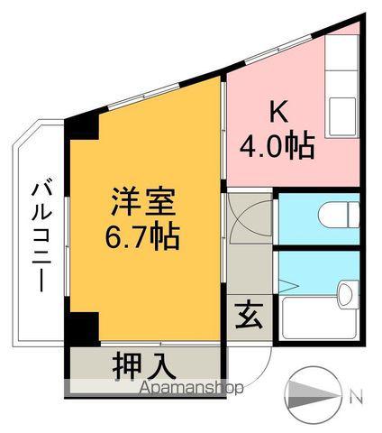 ジューヌ高須(1K/4階)の間取り写真
